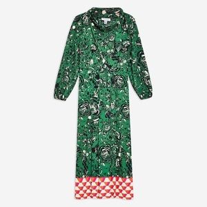 Topshop Geo Border Tie Neck Midi Dress 4